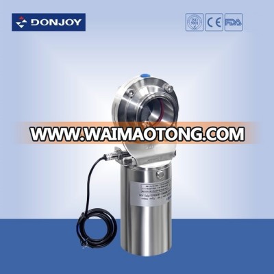 Ss304 Clamped Pneumatic Butterfly Valve with Position Sensor